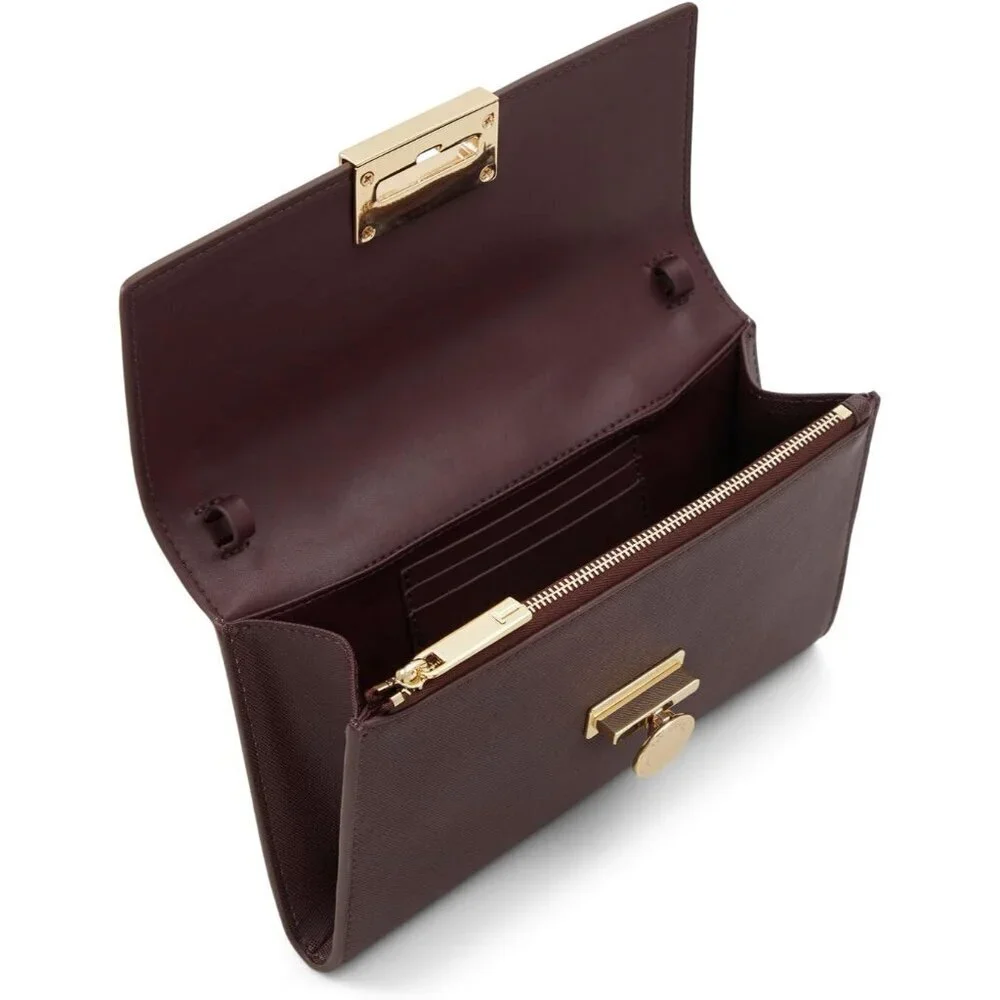 Women's Polyurethane Wallet on Chain Small Card Cash Holder Purse